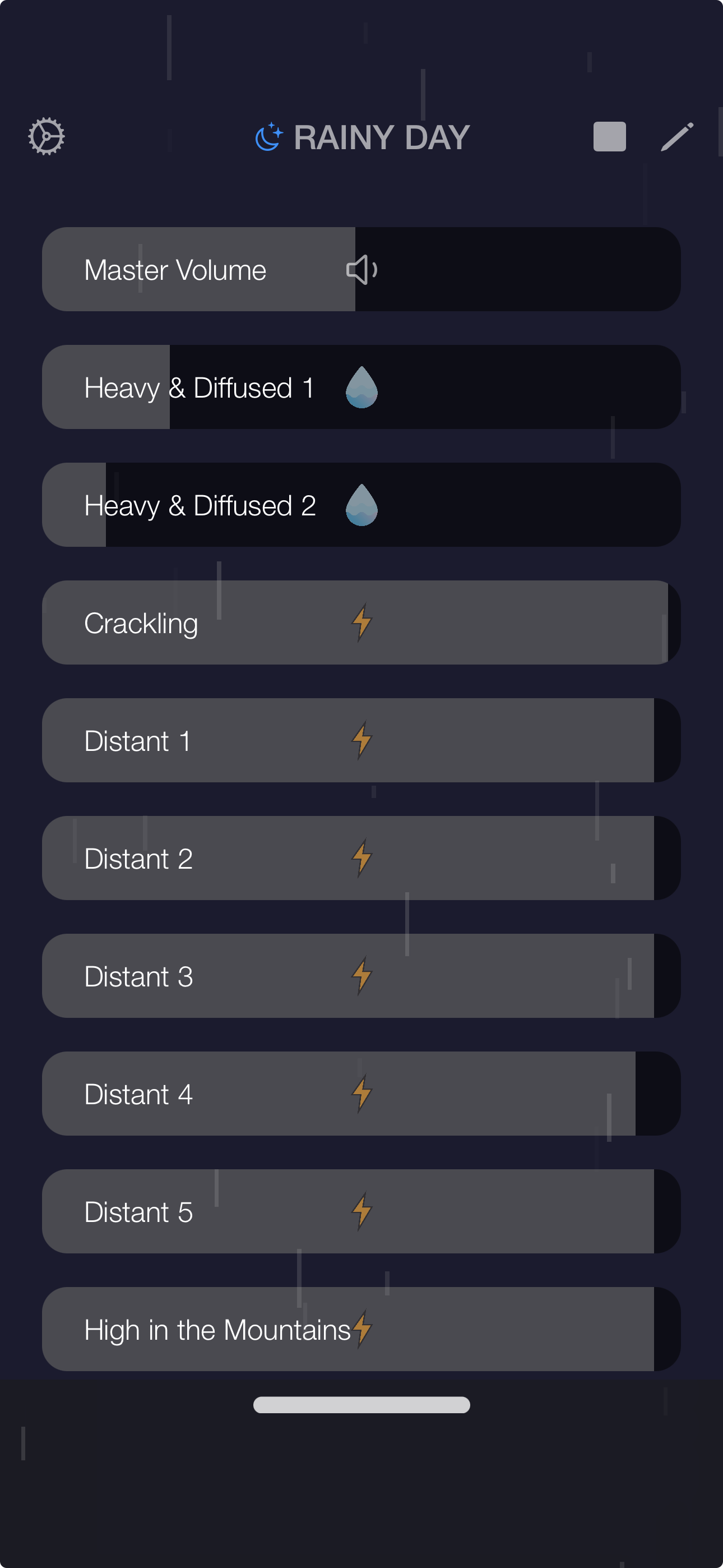Rainy Day Sounds app screenshot